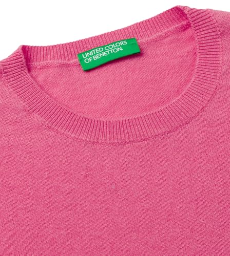 Benetton Maglieria Maglione Girocollo Lana Merino Manica Lunga