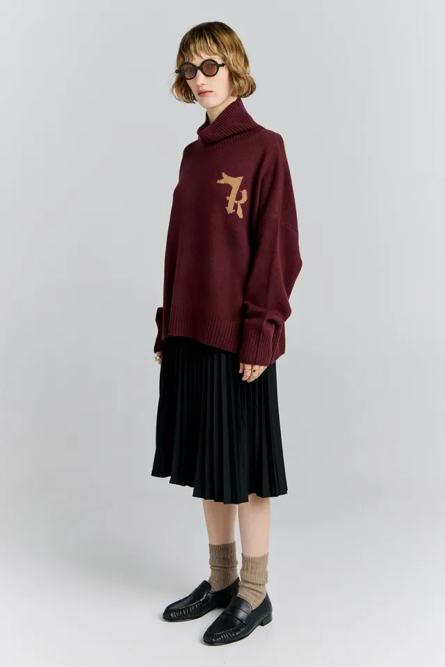 Karen Walker K Flag Sweater Maglione Mogano Lana Merino
