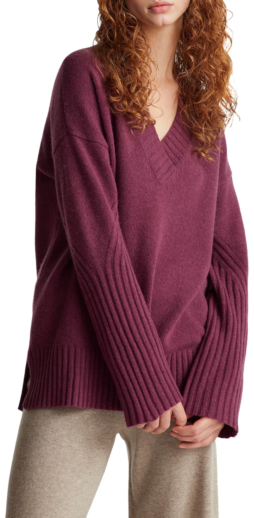 Benetton Maglieria Pullover Over Donna Bianco