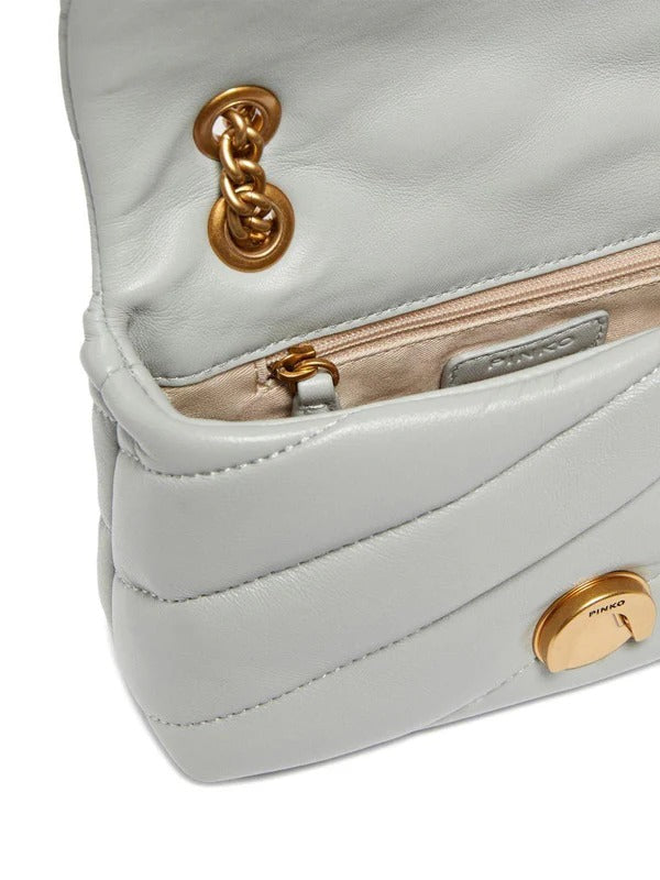 Pinko Love Puff Baby Borsa Grigio Perla Antique Gold