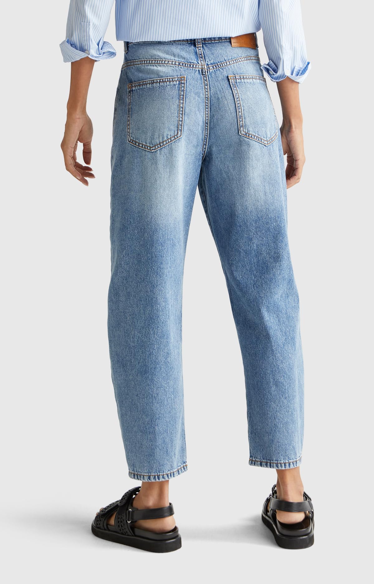 Benetton Pantaloni Donna Pantalone Twill Cotone Nero