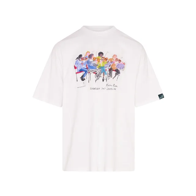 Martine Rose Oversized T-Shirt bianca cotone grafica stampata