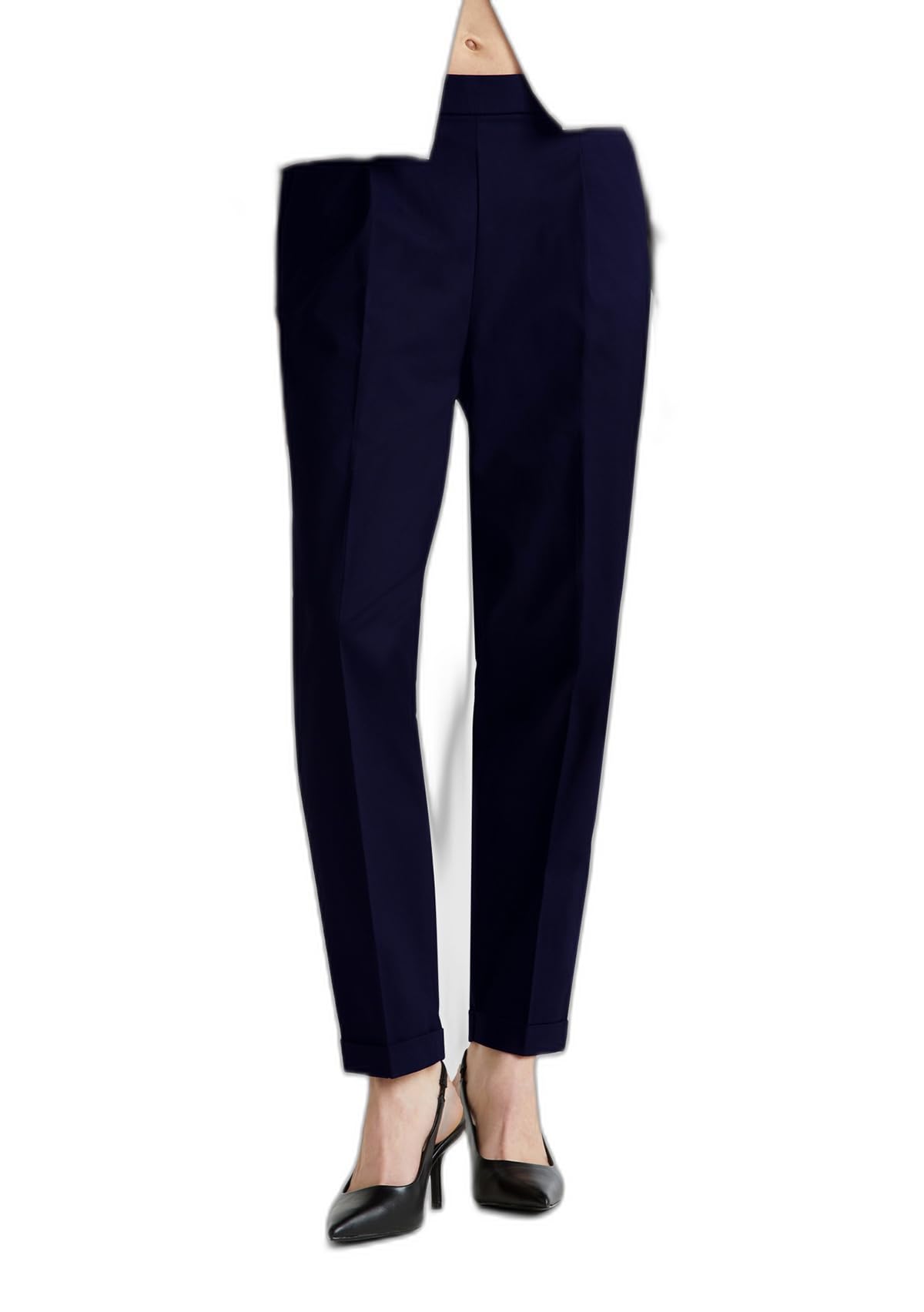 Benetton 40fadf092 Pantaloni Donna Blu cotone stretch