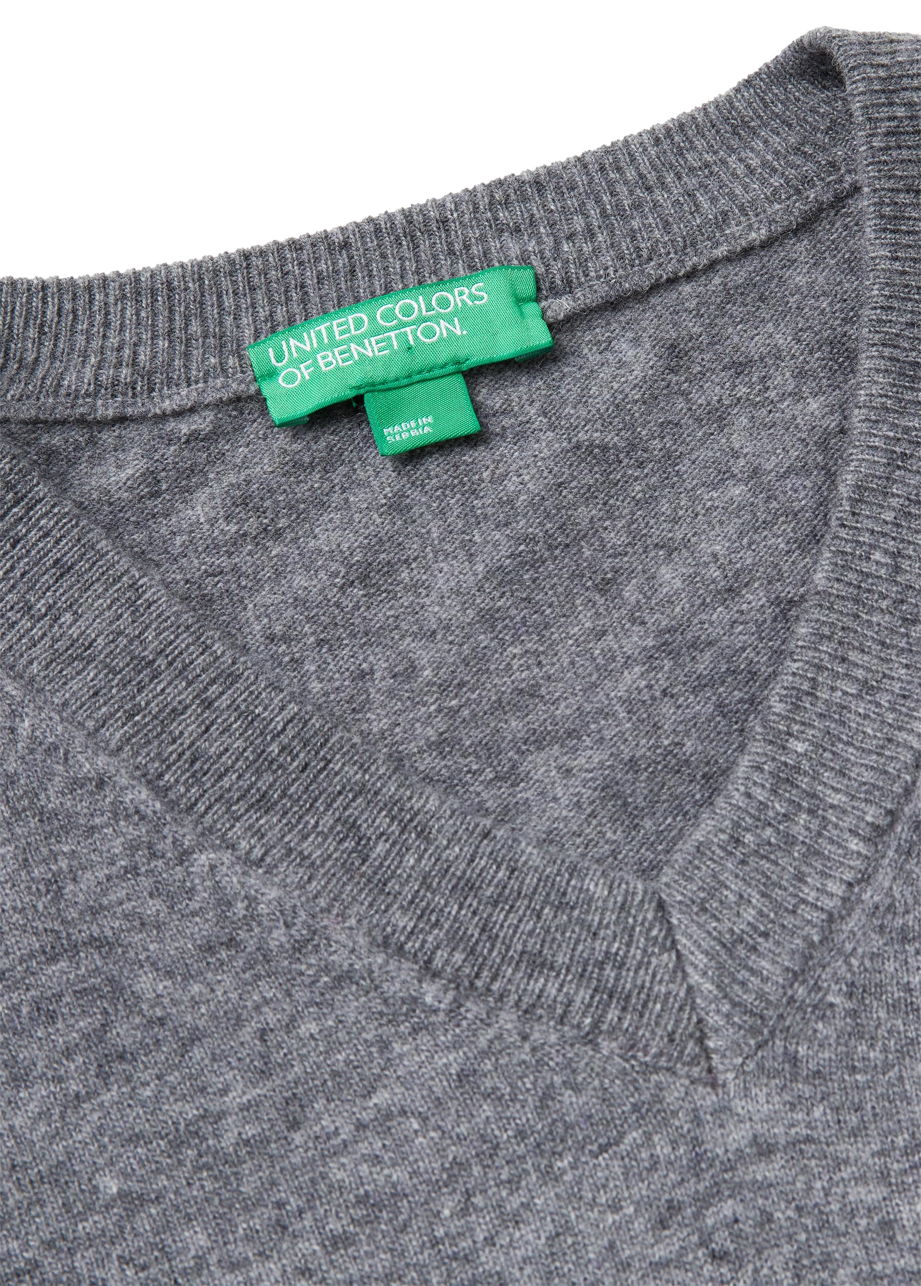 Benetton 1002u400l gilet uomo scollo V nero regular