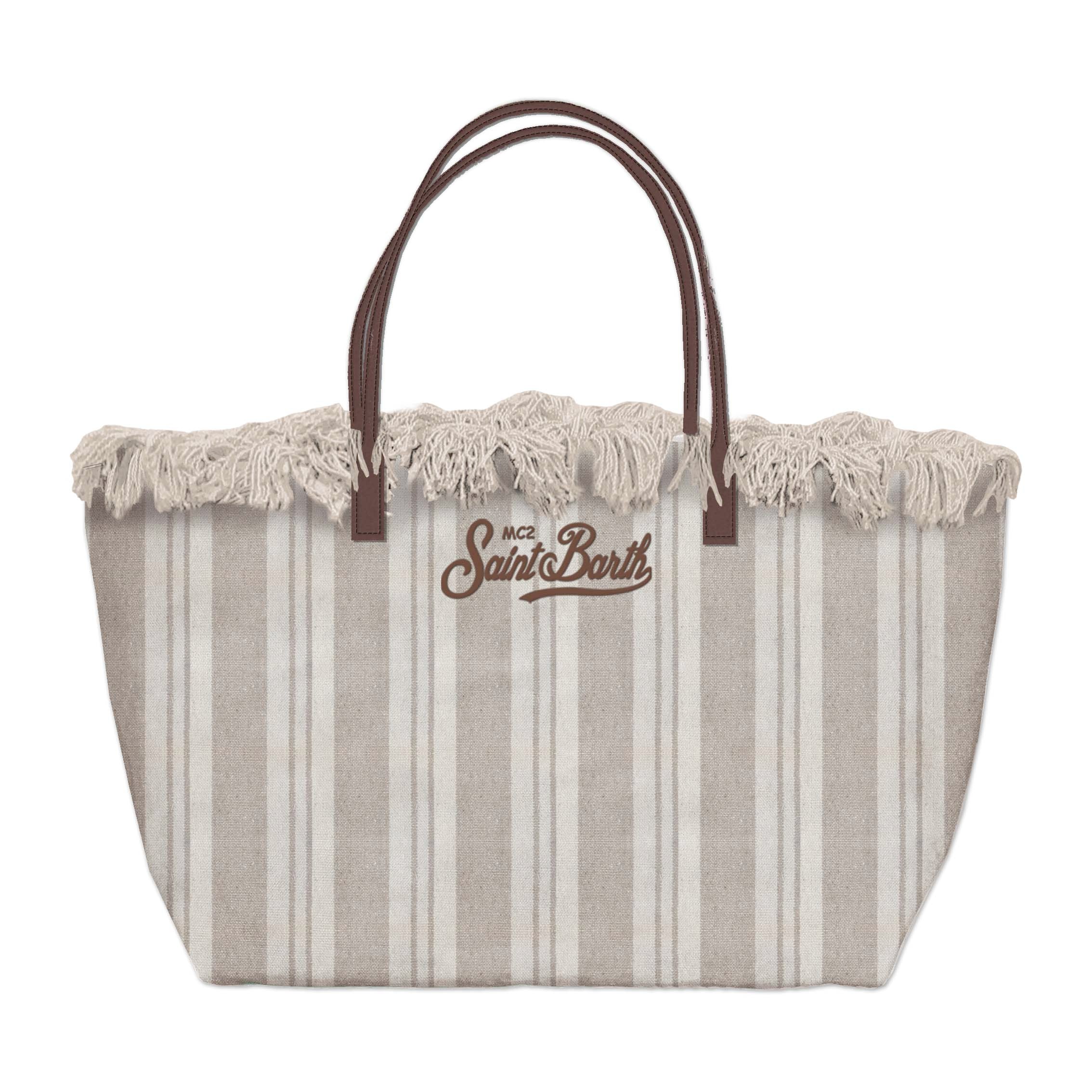 MC2 Saint Barth City Bag Fringe Borsa Beige Double Stripes