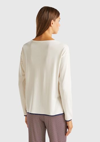 Benetton 3y5e3m063 Maglia Pigiama Donna L Bianca Cotone