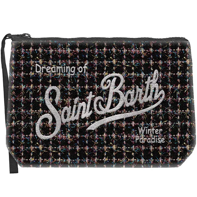 MC2 Saint Barth Aline Tweed Pochette Nero Lurex