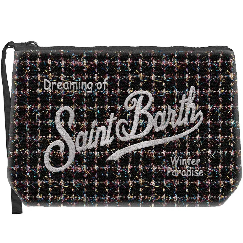 MC2 Saint Barth Aline Tweed Pochette Nero Lurex