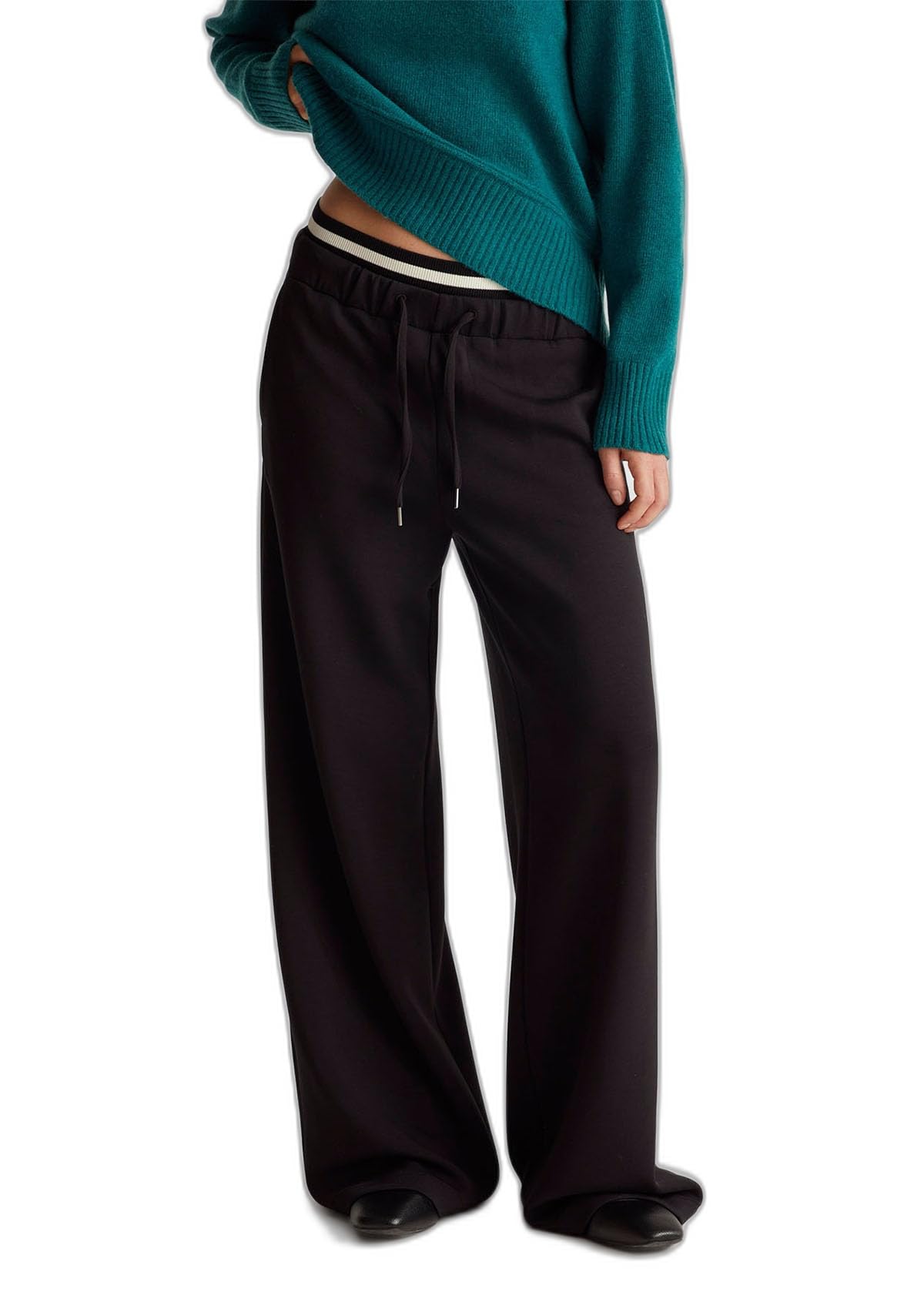 Benetton Pantaloni Donna Wide Leg Modal Grigio S