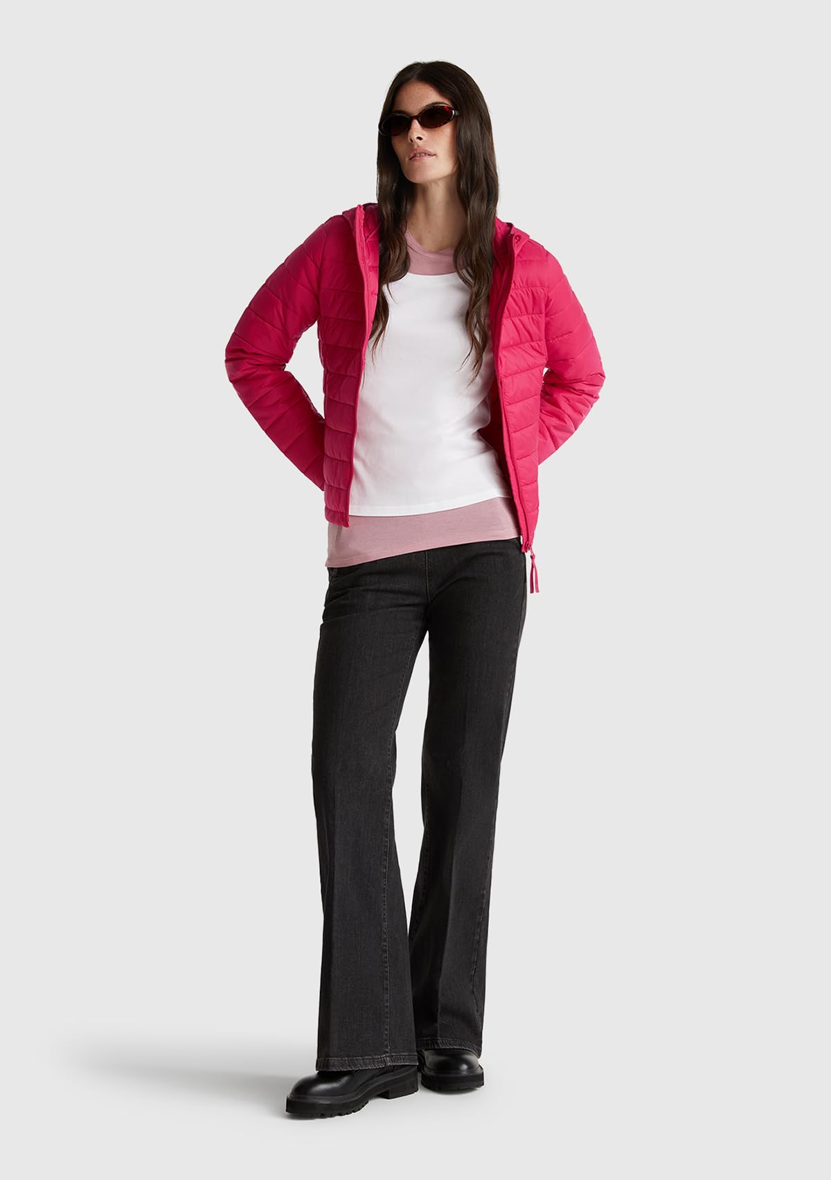Benetton 2twddn07o Giacca Donna Rosso micropiuma