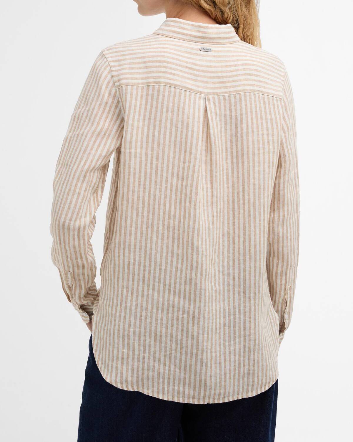 Barbour LSH1315 Camicia Donna Rosa Lino a Righe