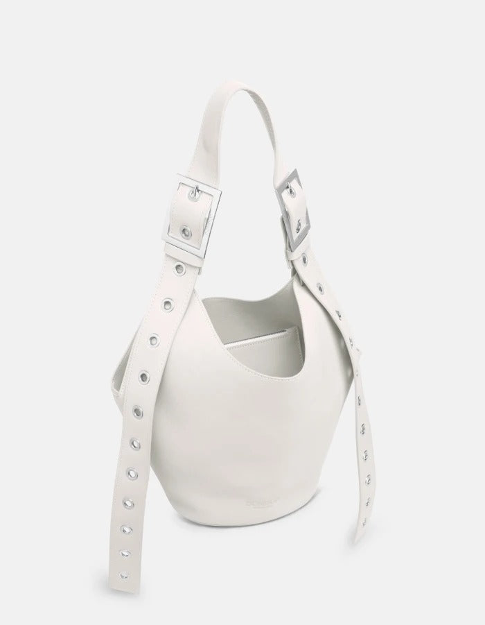 Dondup Small Hobo borsa pelle donna alabastro