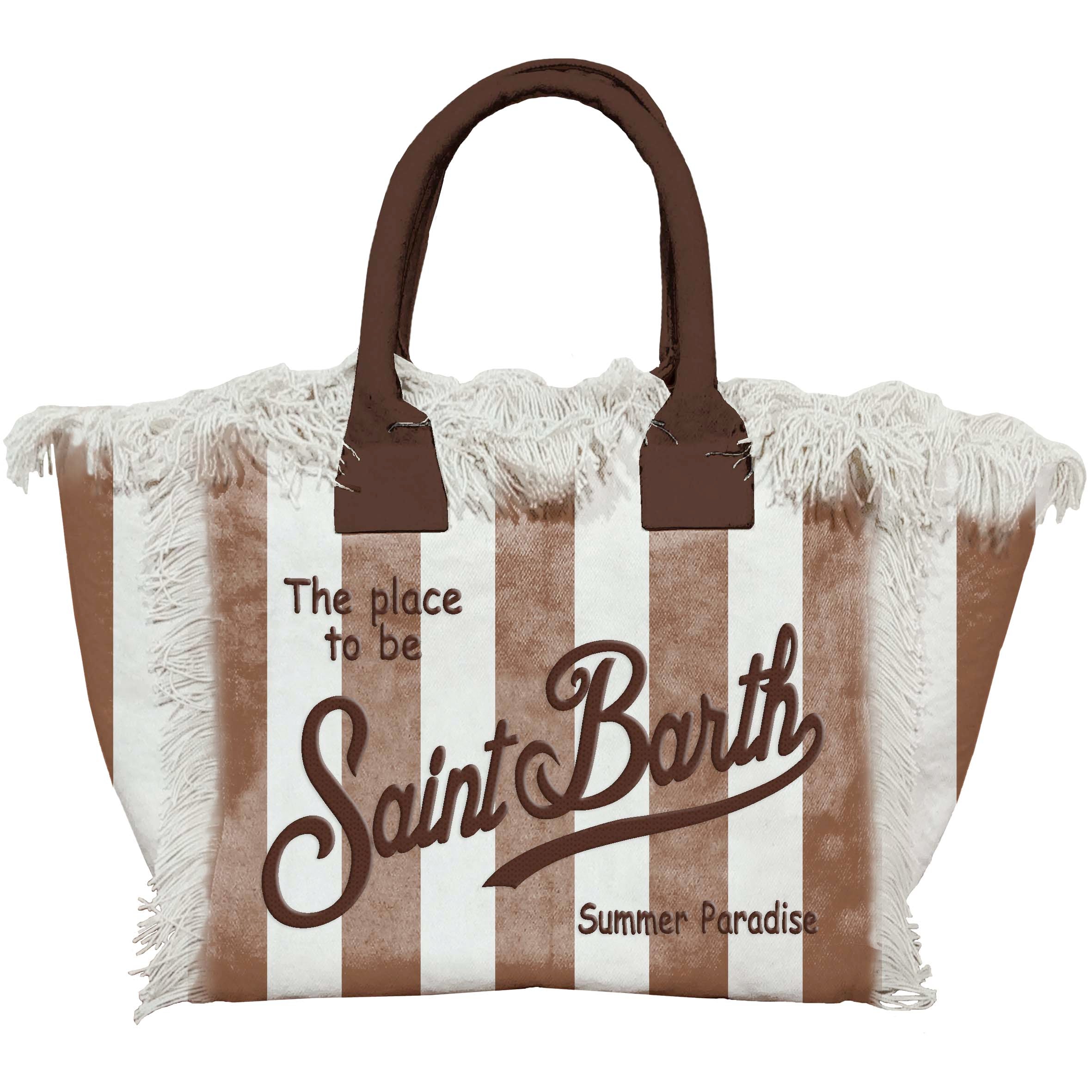 MC2 Saint Barth Vanity 08253L borsa stripes pop marrone tela