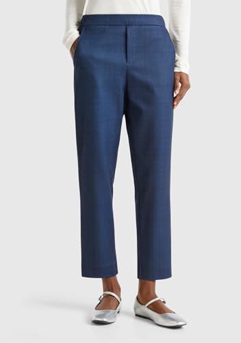Benetton Pantaloni Donna Interlock Taglia L Elastico in Vita