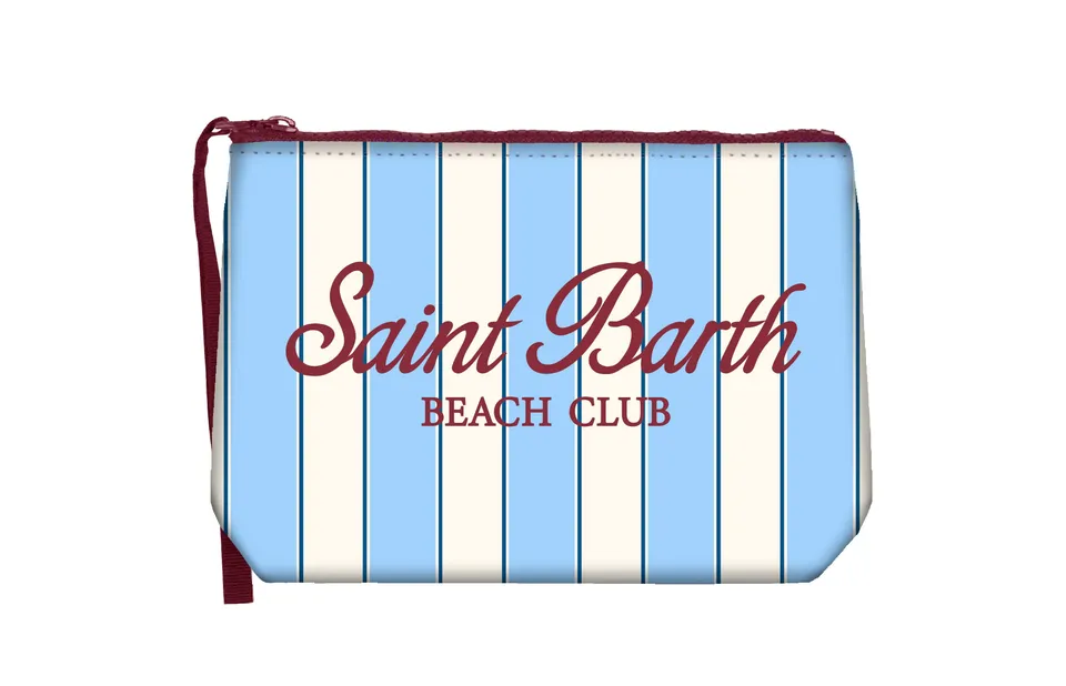 MC2 Saint Barth Aline pochette beach stripes azzurro