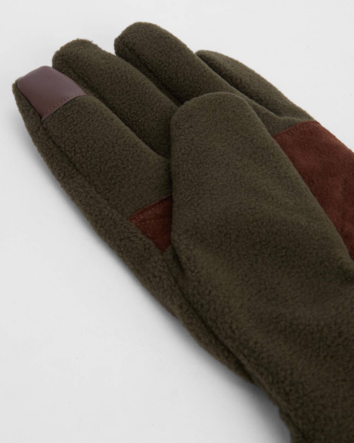 Barbour Coalford Guanti Uomo Olive Pile MGL0108