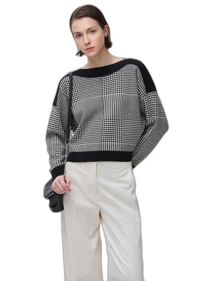 Benetton Maglieria 10ice10ge Maglione Donna XS Principe di Galles