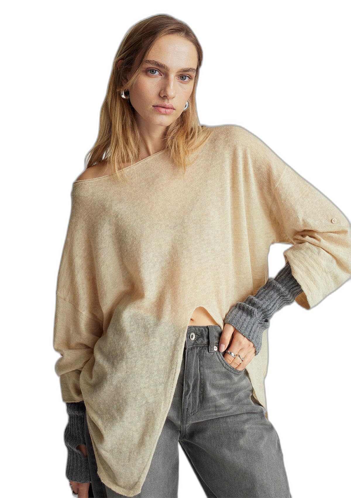 Benetton Maglieria Maglia Barchetta Donna S Alpaca
