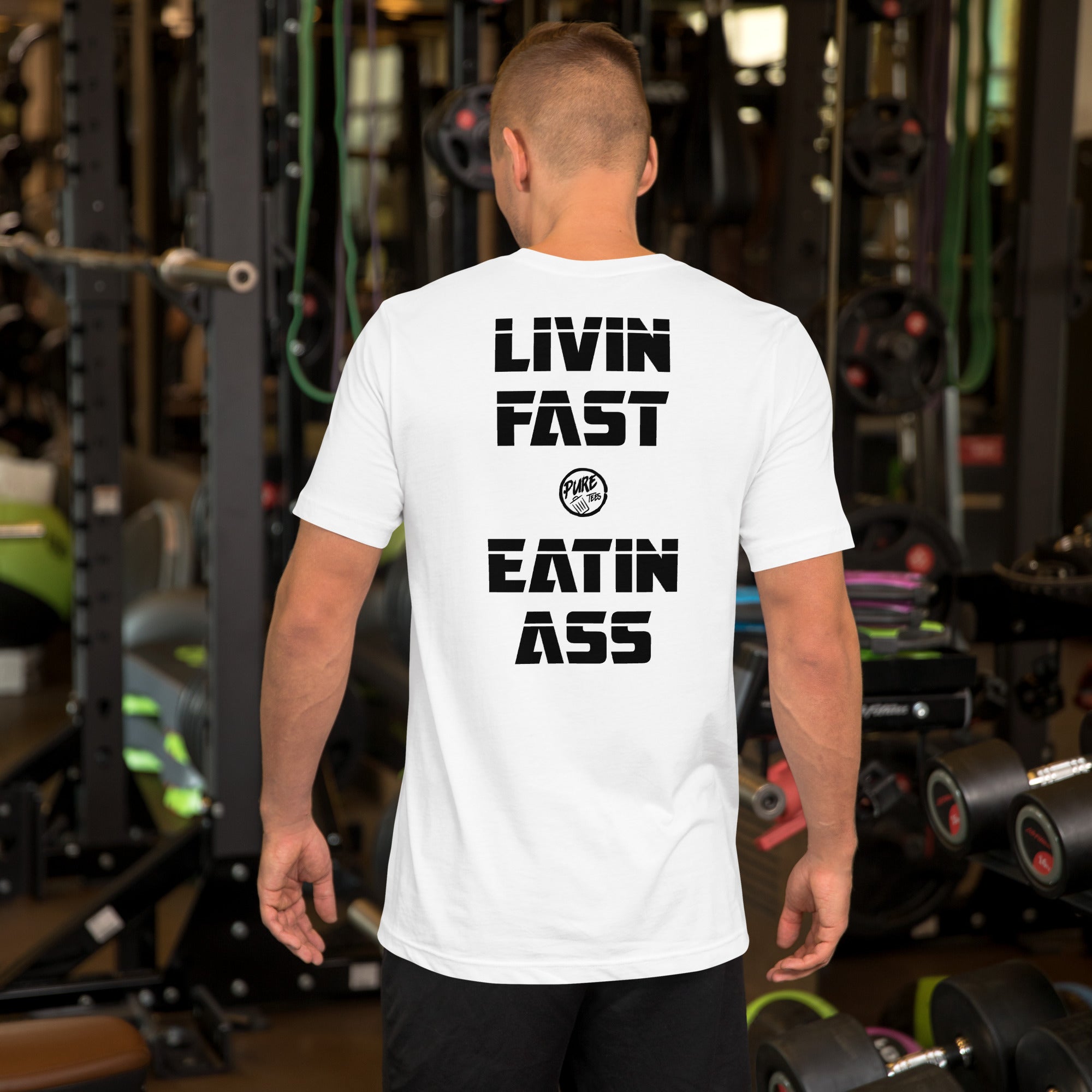 Pure Trash Mens T-Shirts Livin Fast Eatin Ass maglietta Berry