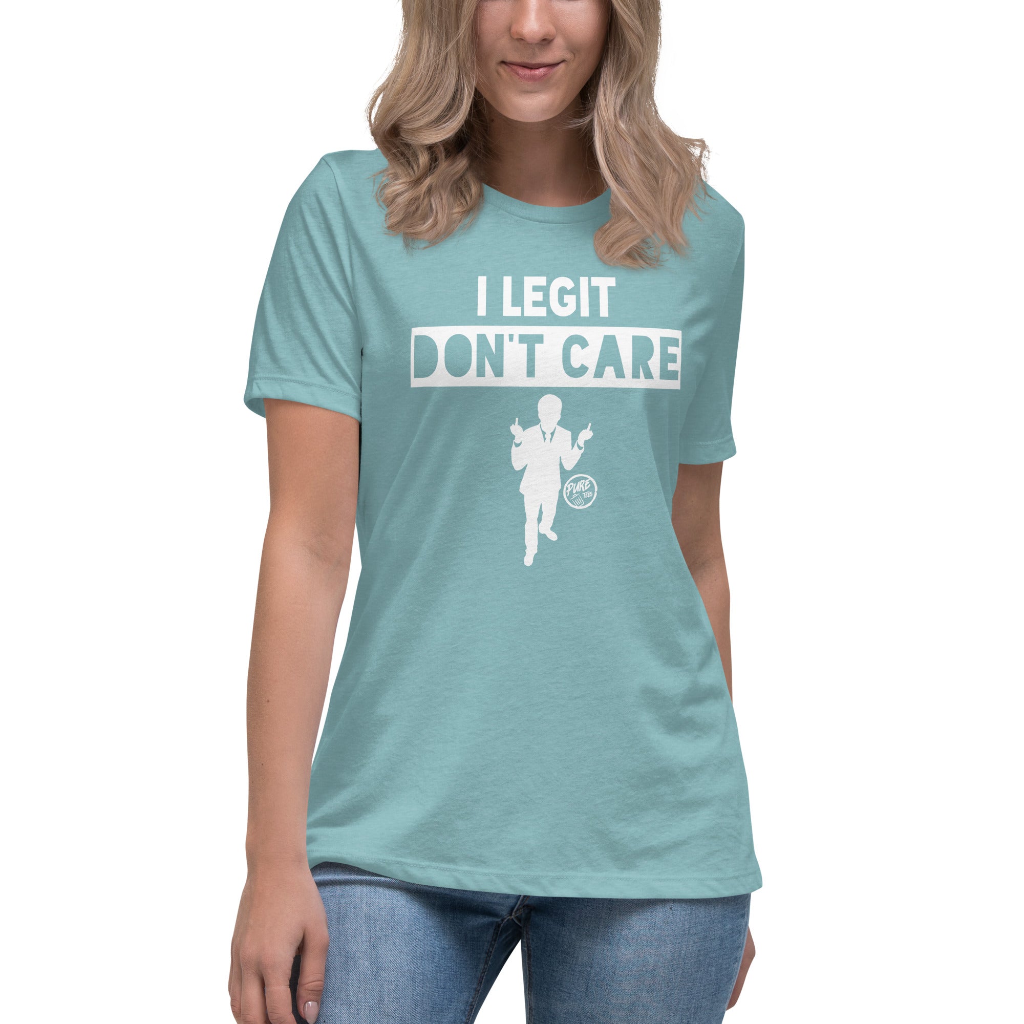 Pure Trash I Legit Don't Care t-shirt donna blu navy