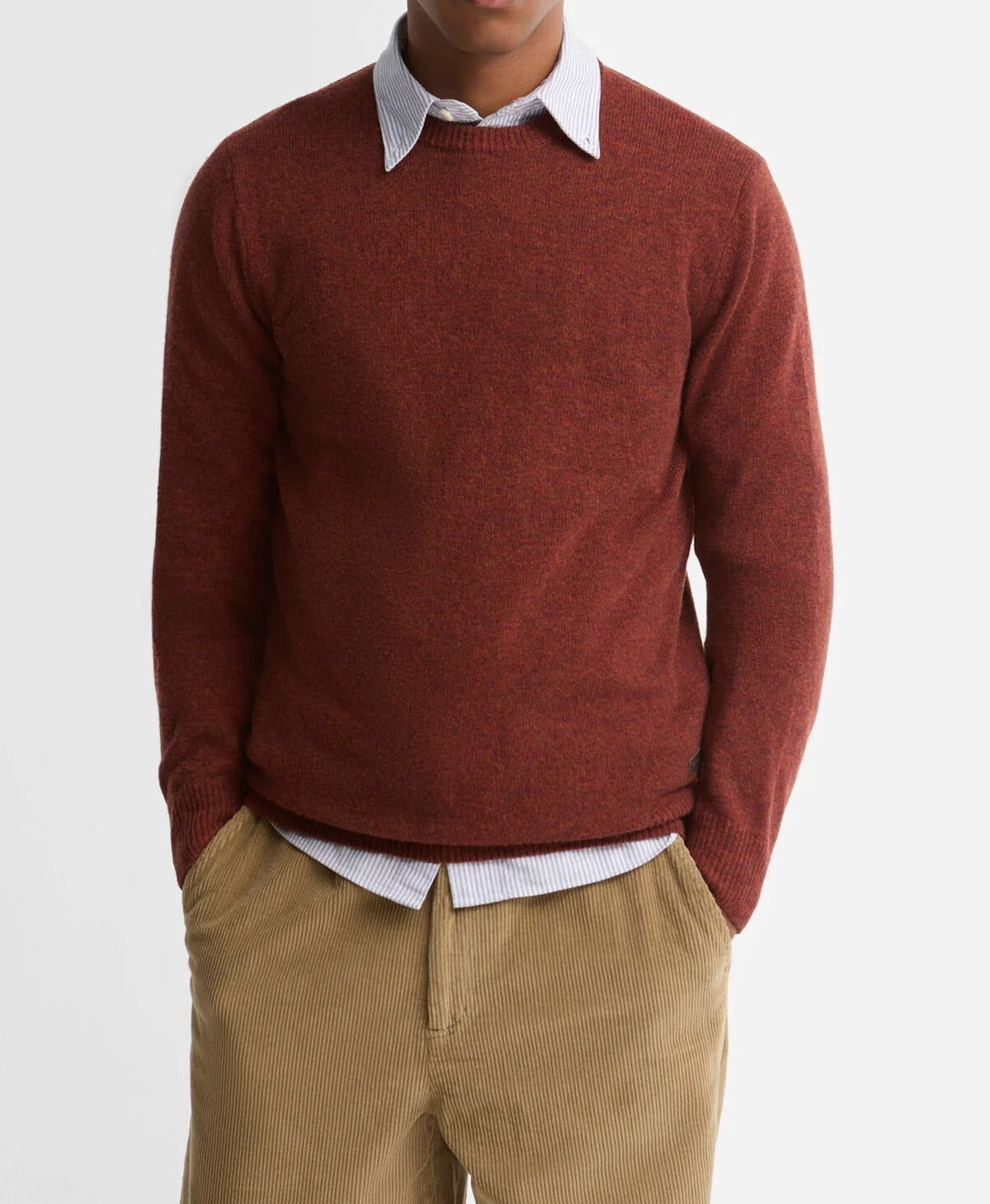 Barbour MKN0584 maglione uomo russet lana merino