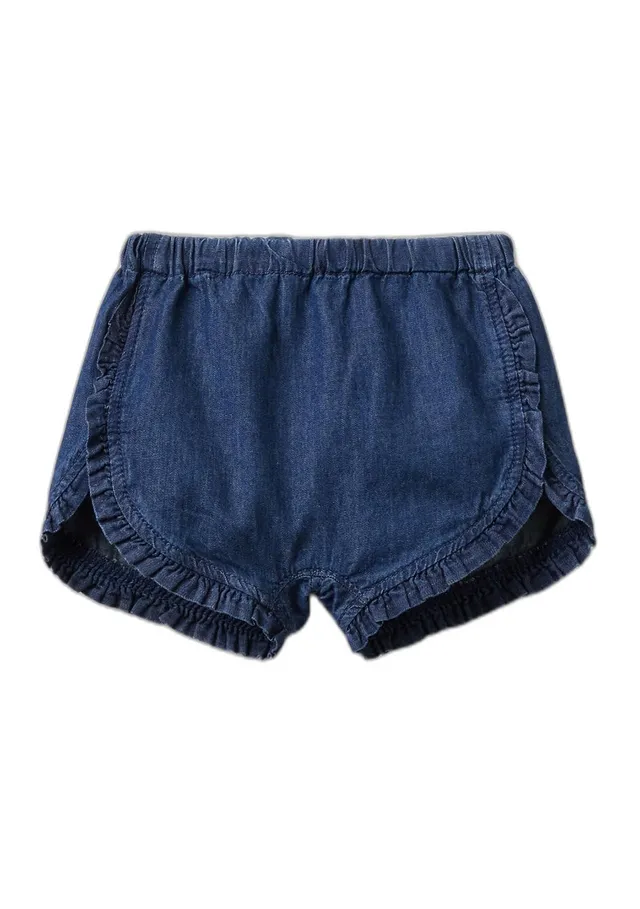 Benetton Short chambray shorts con rouches
