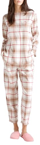 Benetton maglia pigiama donna flanella tinto filo taglia L
