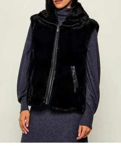 Pinko Glossina 106939A3C5 gilet nero ecopelliccia