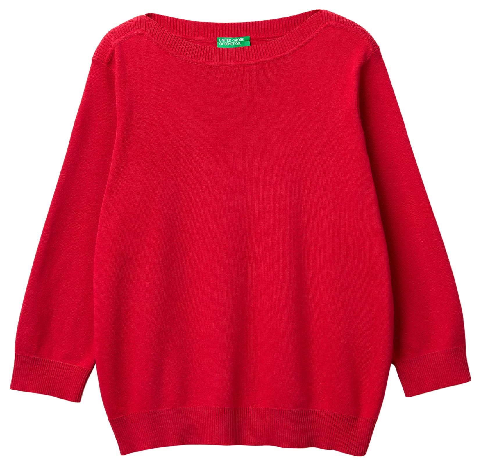 Benetton Maglieria 1c19d10g1 maglia barca gialla manica 3/4
