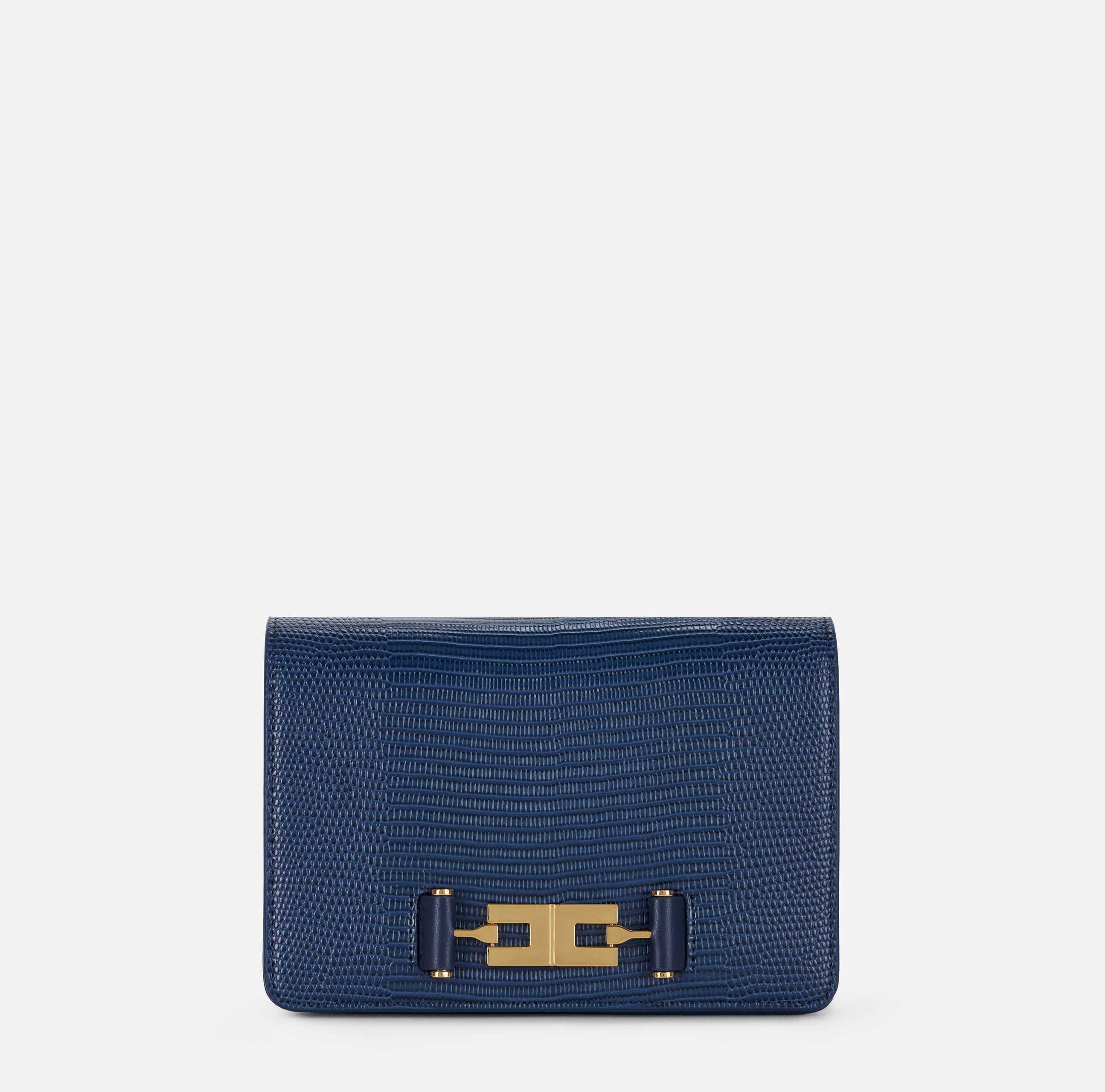 Elisabetta Franchi BS09A66E2 Borsa Blu Notte Lucertola
