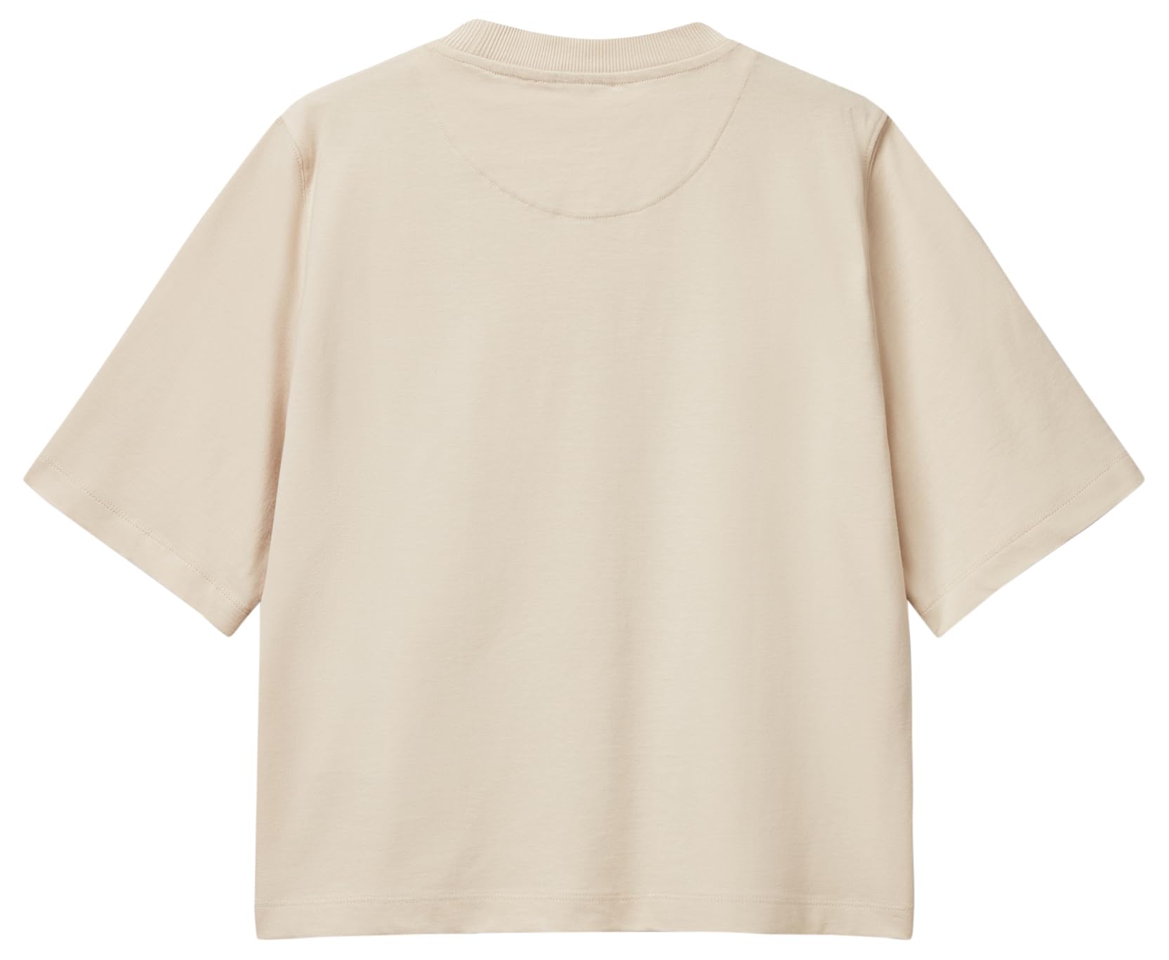 Benetton 3BL0E17G5 T-Shirt Donna Beige XS Boxy
