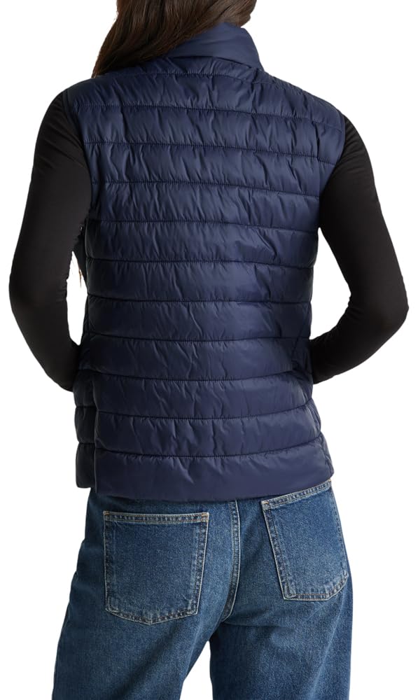 Benetton 2twddj00v Gilet Donna Micropiuma Blu