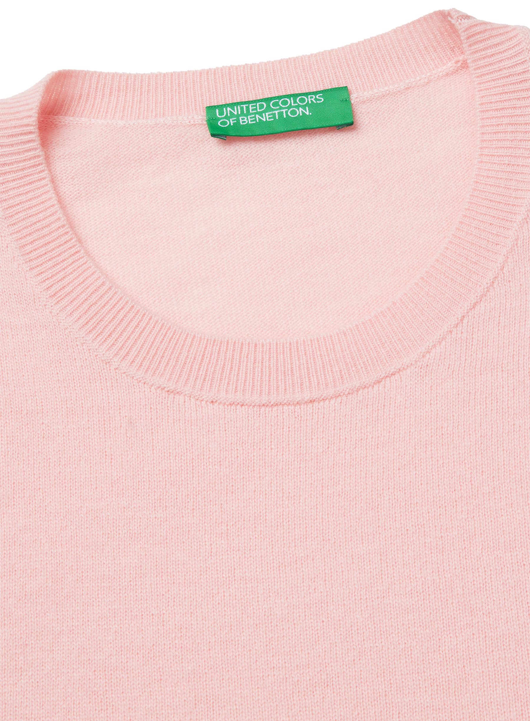 Benetton 1002d10bg maglia girocollo donna morbida rasata