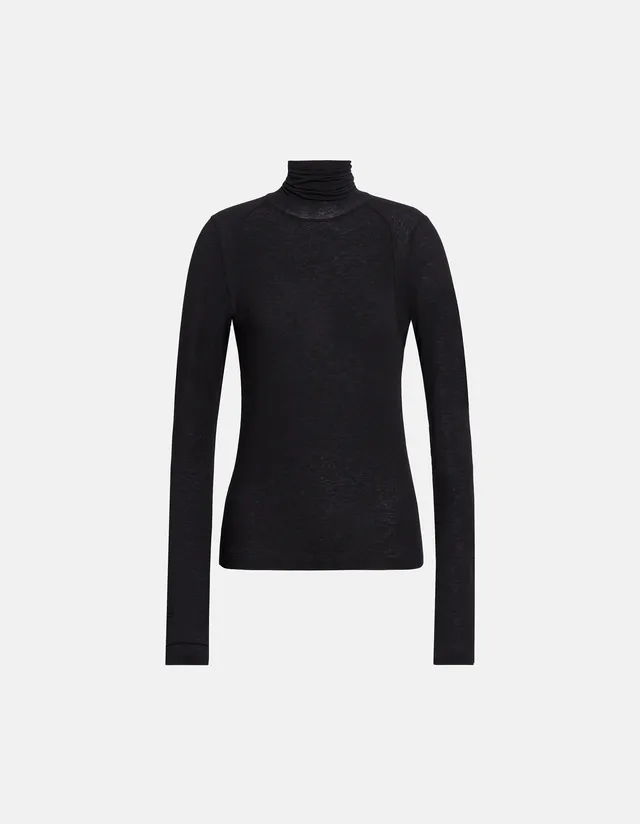 Dondup DS089 JS0326D999 Maglia Dolcevita Nero Modal Lana