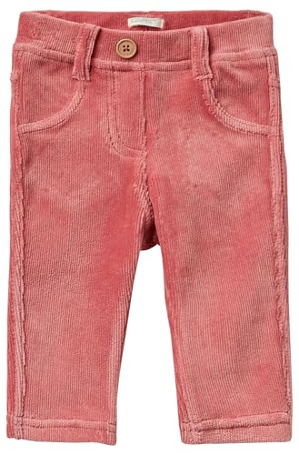 Benetton 4DZBAE003 pantaloni bimbo cotone rosa ricamo coniglio