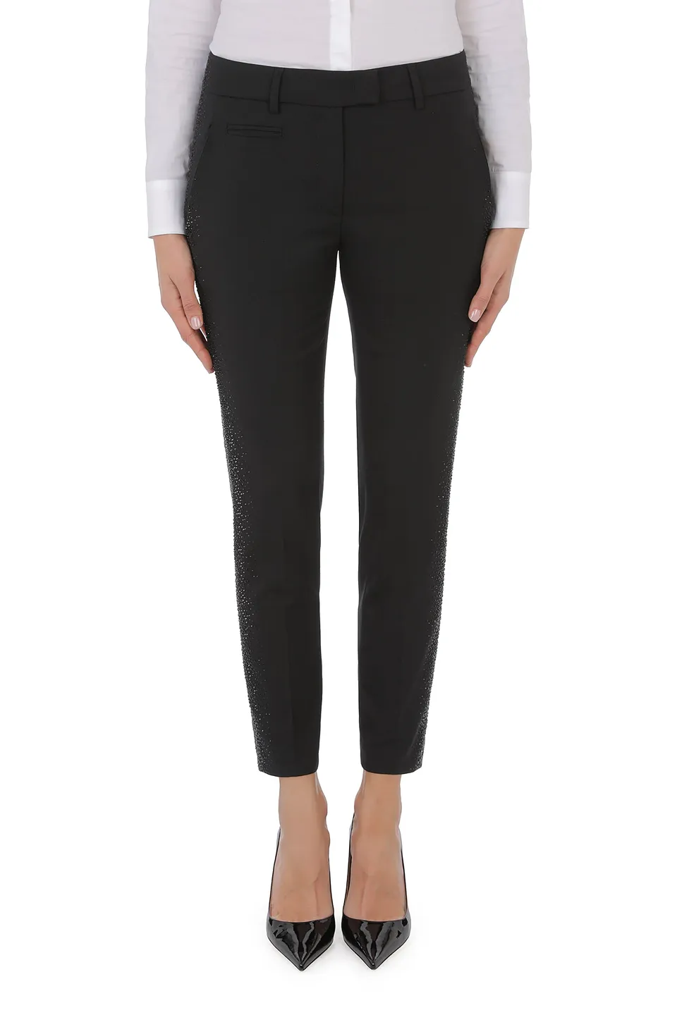 Dondup DP066 GS0109D Perfect Strass pantalone donna nero