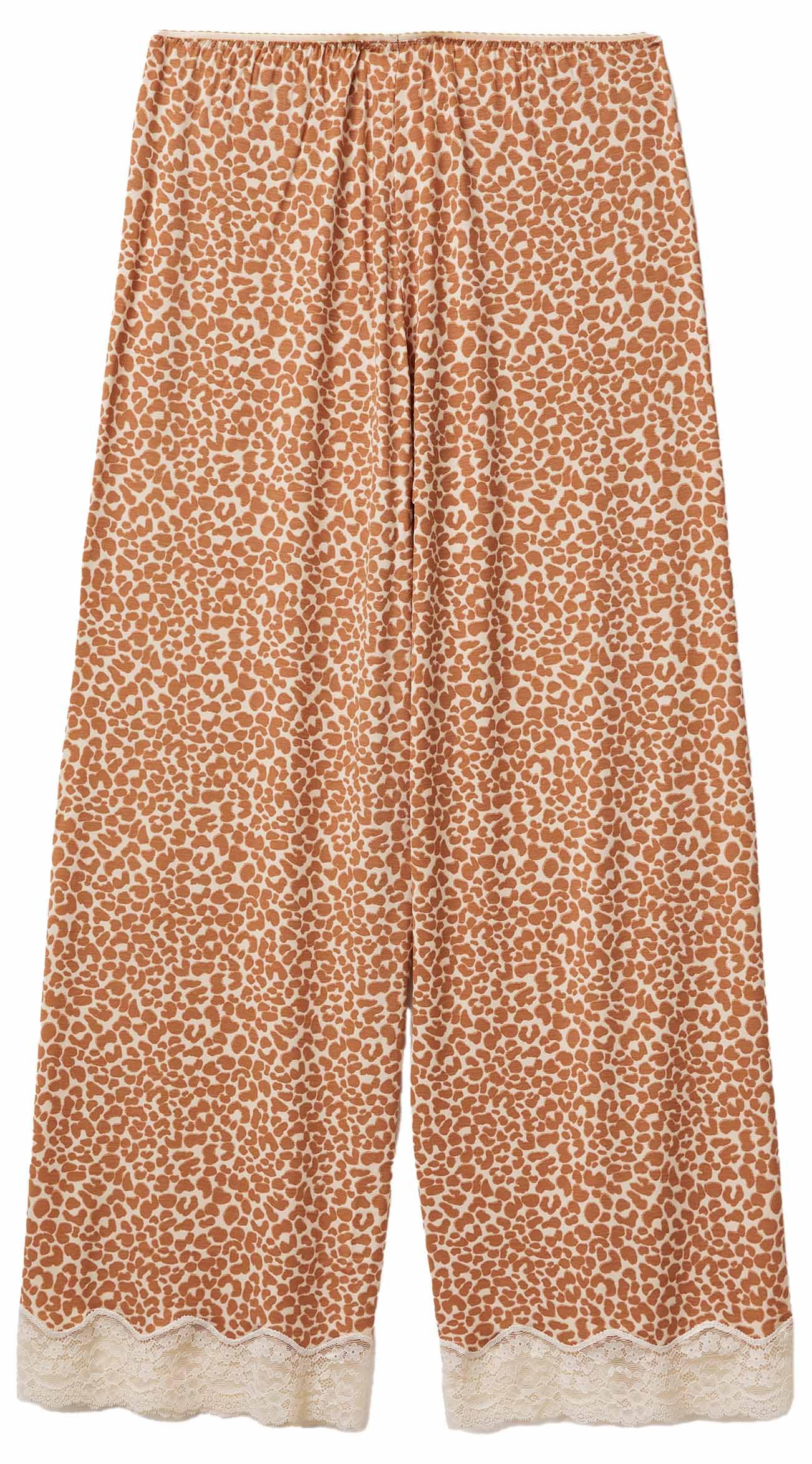 Benetton Pantaloni Donna XXS Larghi Viscosa con Pizzo