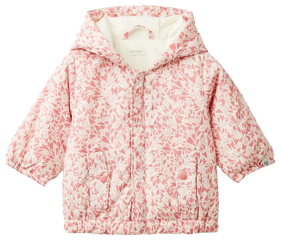 Benetton 2hgjan00t Giubbotto Bimbi Bianco Cappuccio 56