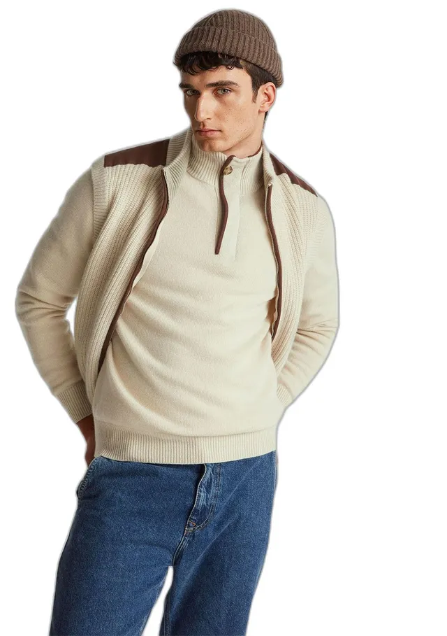 Benetton Maglieria 1444u2022 Maglione Uomo XS con zip