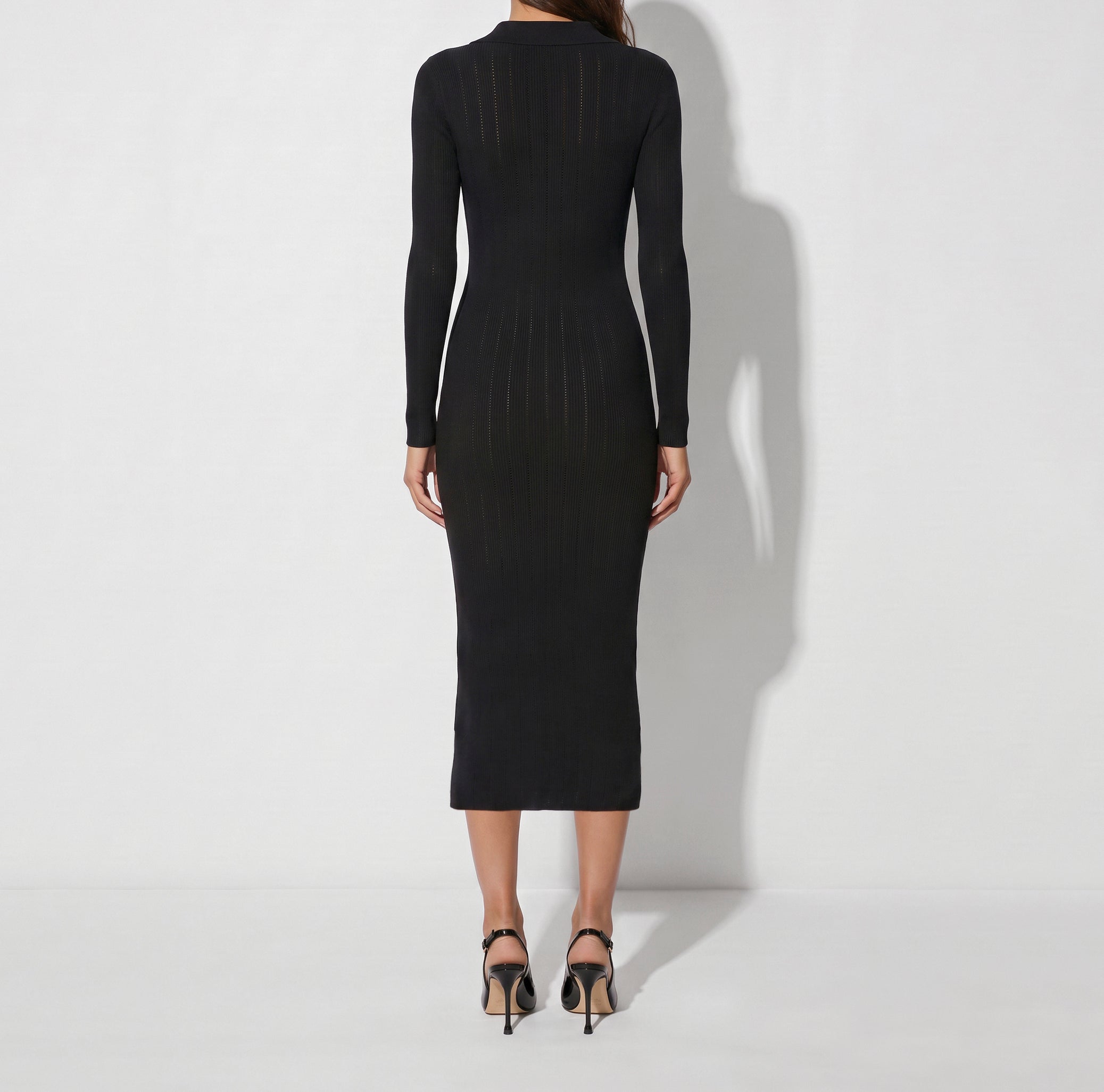 Elisabetta Franchi AM08B66E2 Abito Maglia Midi Nero