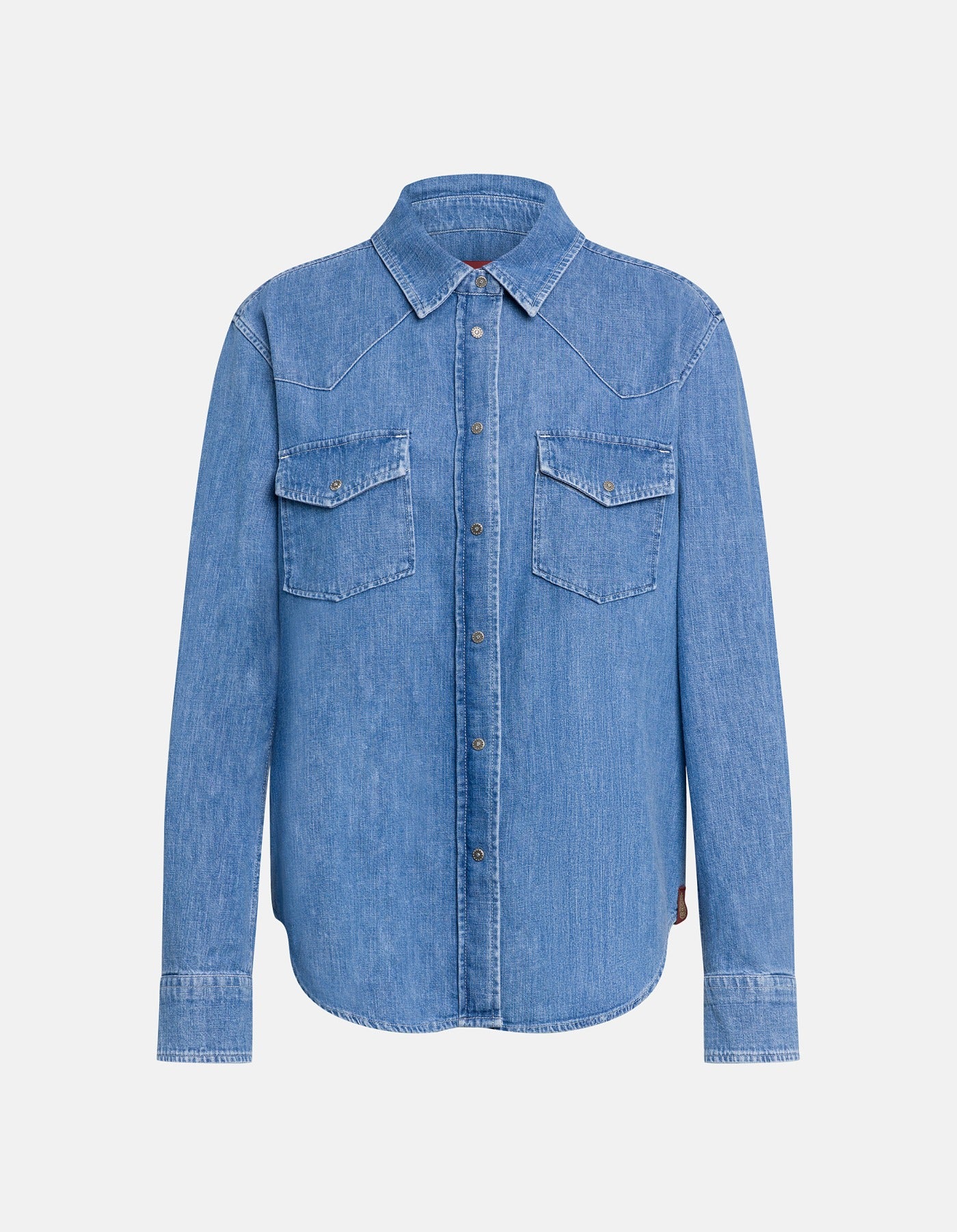 Dondup DC564 Camicia Donna Blu Denim Cotone