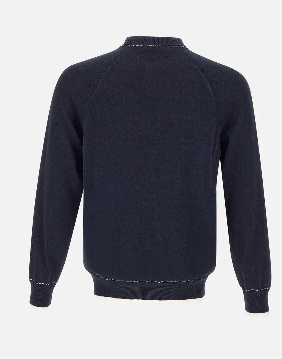 Eleventy M76MAGM28 maglia uomo blu cotone regular
