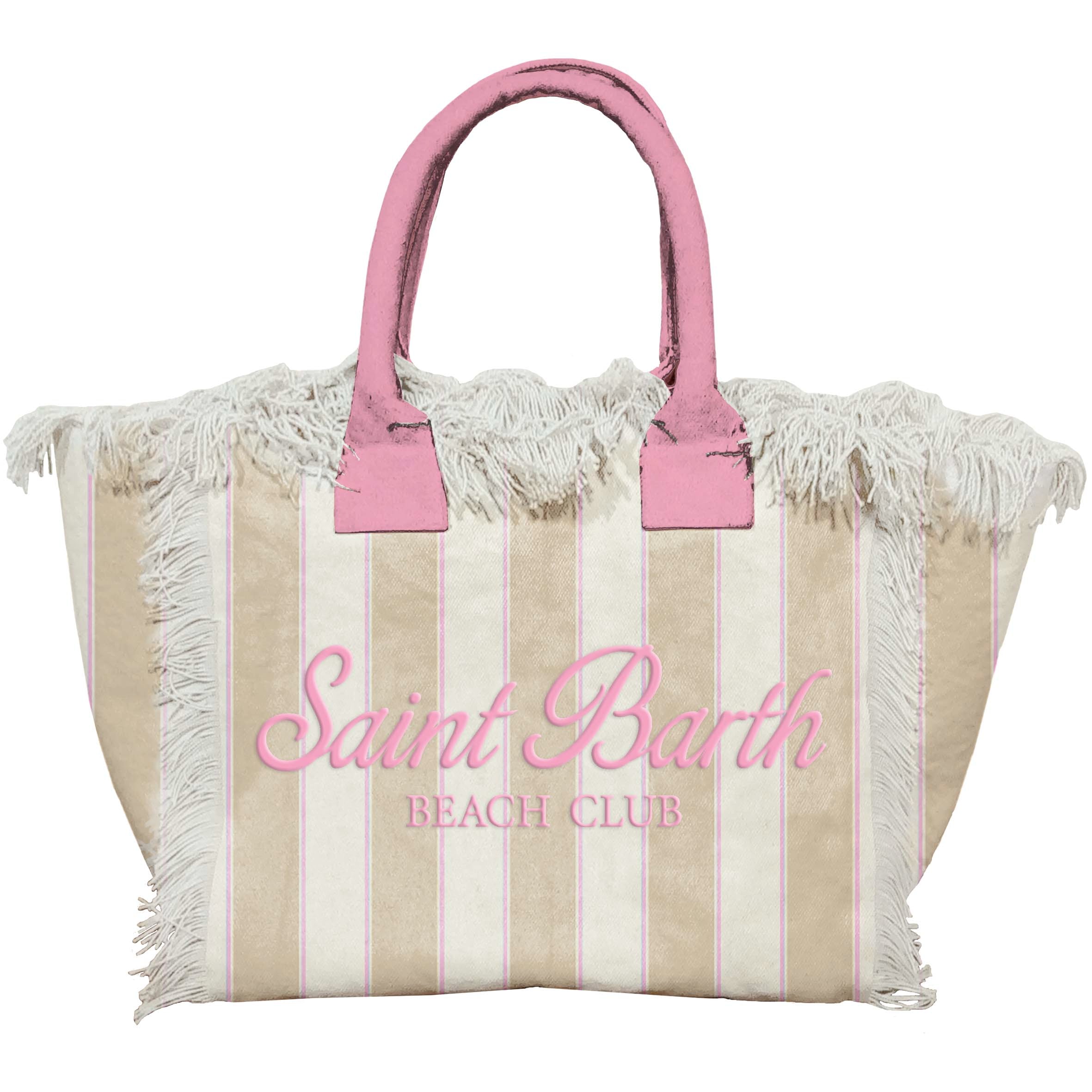 MC2 Saint Barth Vanity 02596L Borsa Beige Rosa Righe