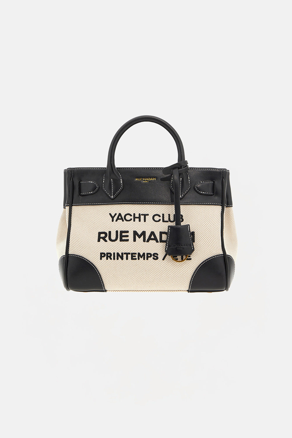 Rue Madam Riviera 1557 borsa tote canvas nera tracolla