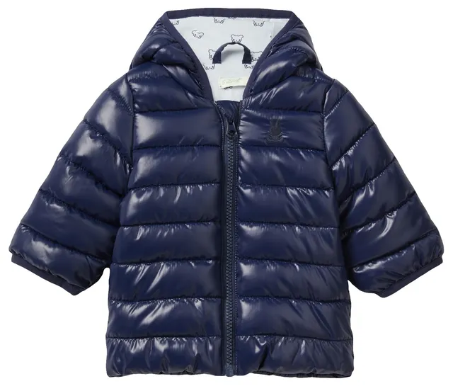 Benetton Giacca bimbi blu notte 56 con cappuccio orecchie