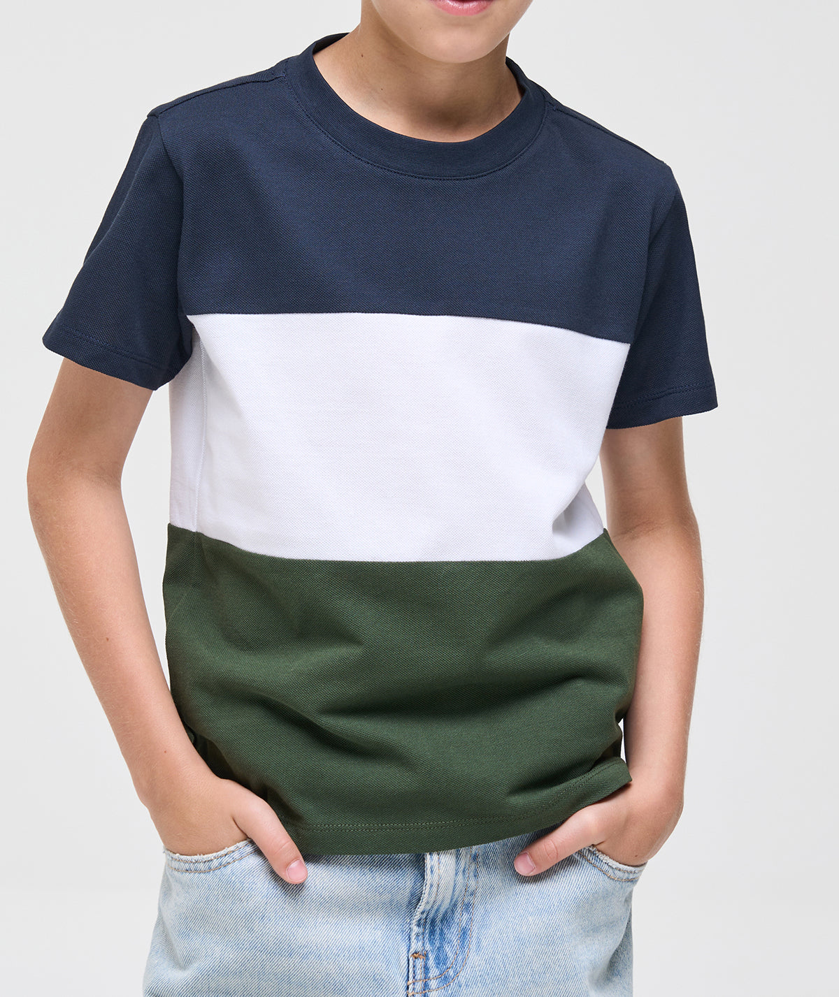 Colmar 3519 7XH T-Shirt Bambino Blu Navy Color Block
