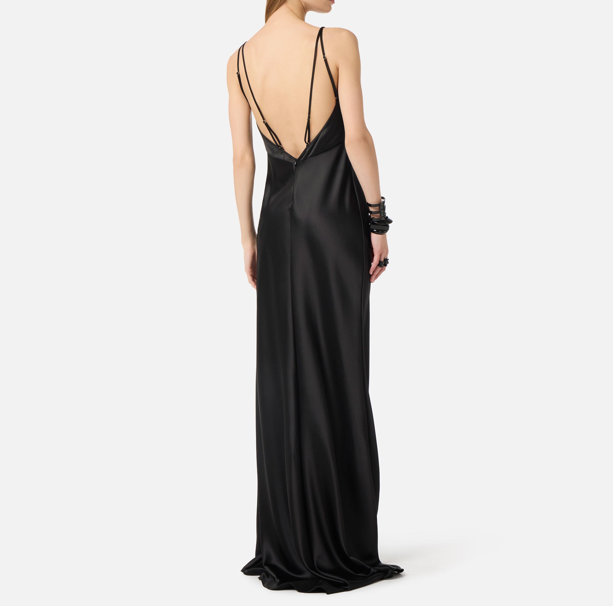 Elisabetta Franchi ABR3362E2 abito nero raso sirena