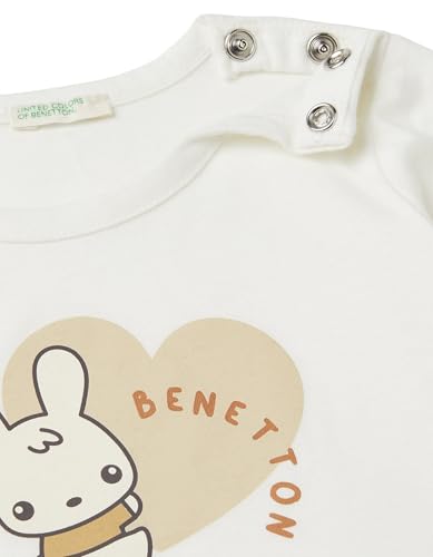 Benetton T-shirt bimbo manica lunga 74 bianco cotone