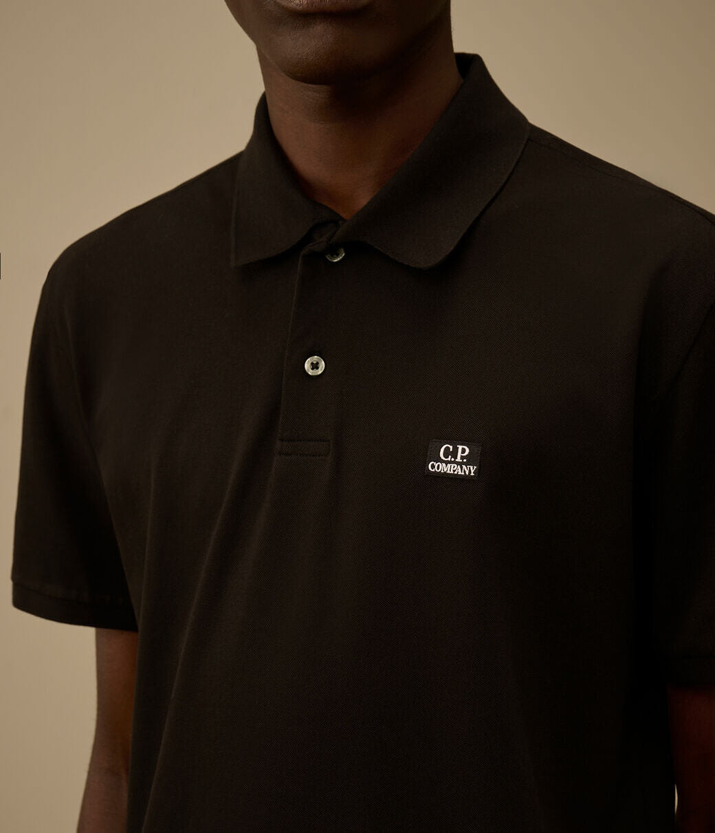 C.P. Company MPL108A polo uomo nero piquet stretch