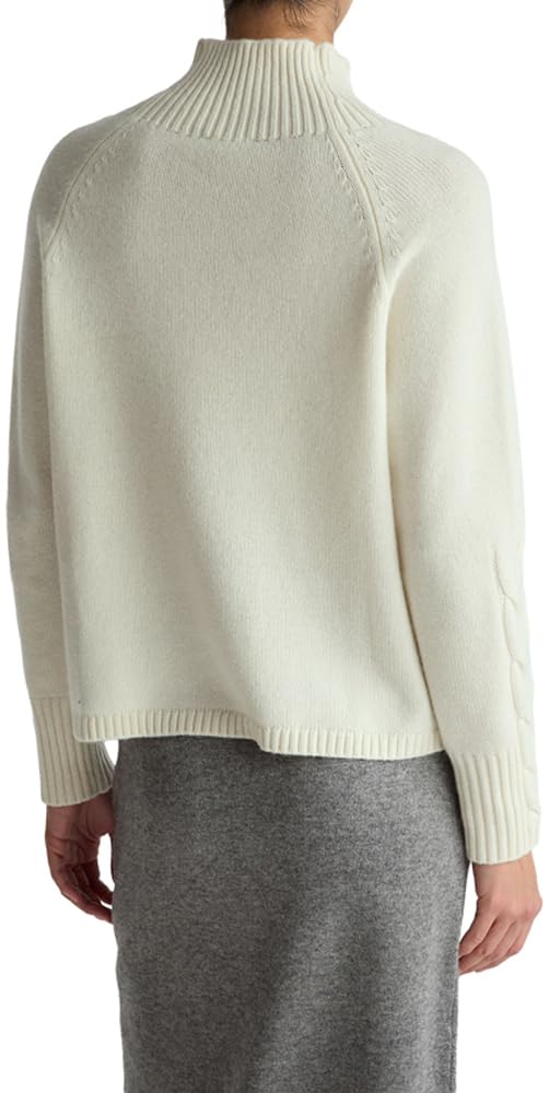 Benetton Maglieria 10K1D204G Maglione Lupetto Donna Bianco